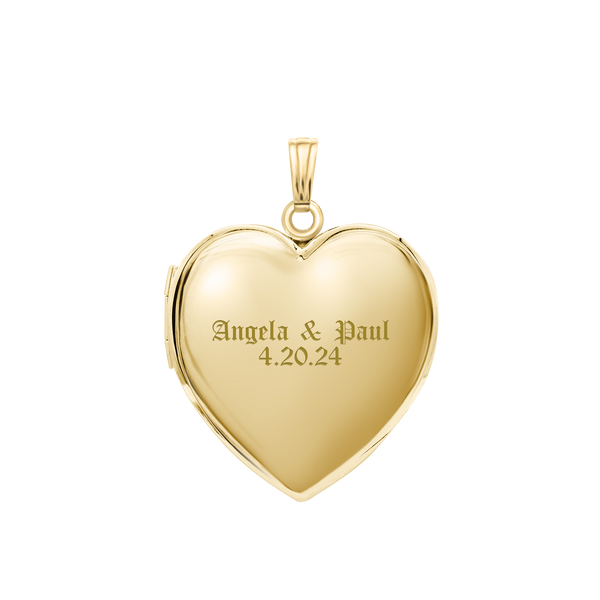 Plain Heart Locket in 14K Gold Filled with Optional Engraving (20 x 13 mm - 30 x 23 mm)