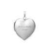 Plain Heart Locket in Sterling Silver with Optional Engraving (22 x 15 mm - 34 x 26 mm)