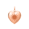 Plain Heart Locket in Sterling Silver 18K Pink Gold Finish with Optional Engraving (22 x 15 mm - 34 x 26 mm)