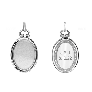 Oval Half Locket in Sterling Silver with Optional Engraving (30 x 16 mm)