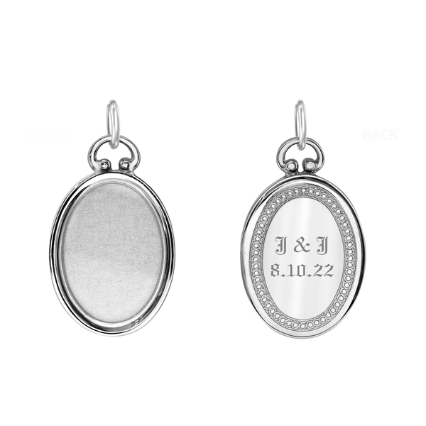 Oval Half Locket in Sterling Silver with Optional Engraving (30 x 16 mm)