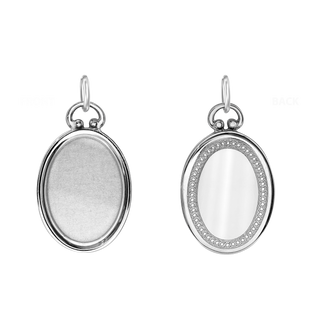 Oval Half Locket in Sterling Silver with Optional Engraving (30 x 16 mm)