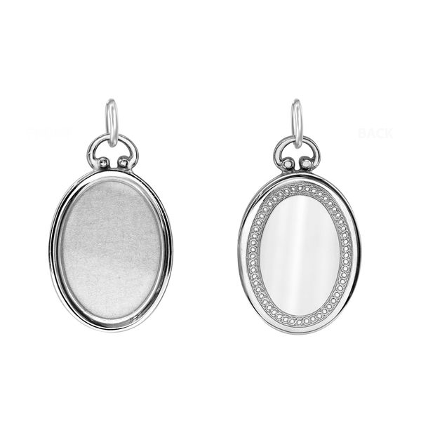 Oval Half Locket in Sterling Silver with Optional Engraving (30 x 16 mm)