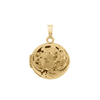 Hand Engraved Design Round Locket in 14K Gold Filled with Optional Engraving (20 x 14 mm)