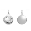 Hand Engraved Design Round Locket in Sterling Silver with Optional Engraving (20 x 14 mm)