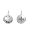 Hand Engraved Design Round Locket in Sterling Silver with Optional Engraving (20 x 14 mm)