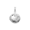 Hand Engraved Design Round Locket in Sterling Silver with Optional Engraving (20 x 14 mm)