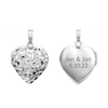 Hand Engraved Design Heart Locket in Sterling Silver with Optional Engraving (28 x 15 mm)