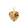 Tri-Color & Hand Engraved Design Heart Locket with Diamonds in 14K Gold Filled  with Optional Engraving (28 x 19 mm)