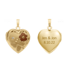 Tri-Color & Hand Engraved Design Heart Locket with Diamonds in 14K Gold Filled  with Optional Engraving (28 x 19 mm)