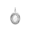 Hand Engraved Design Oval Locket in Sterling Silver with Optional Engraving (39 x 23 mm)