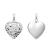 Hand Engraved Design Heart Locket in Sterling Silver with Optional Engraving (28 x 15 mm)