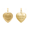 Hand Engraved Design Heart Locket in 14K Gold Filled with Optional Engraving (28 x 19 mm)