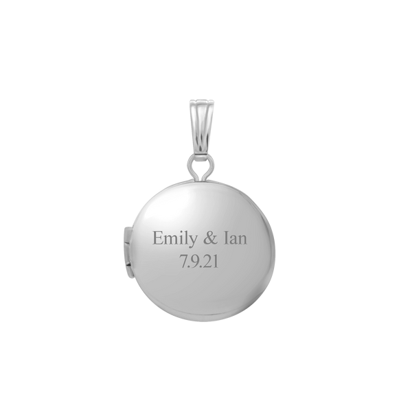 Plain Round Locket in Sterling Silver with Optional Engraving (20 x 14 mm - 42 x 32 mm)