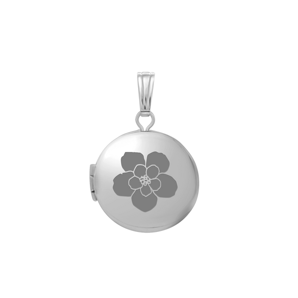 Plain Round Locket in Sterling Silver with Optional Engraving (20 x 14 mm - 42 x 32 mm)