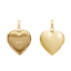 Heart Locket with Diamonds in 14K Gold Filled  with Optional Engraving (28 x 19 mm)