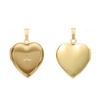 Heart Locket with Diamonds in 14K Gold Filled  with Optional Engraving (28 x 19 mm)