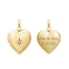 Heart Locket with Diamonds in 14K Gold Filled with Optional Engraving  (22 x 15 mm)