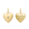 Heart Locket with Diamonds in 14K Gold with Optional Engraving (13 mm - 15 mm)