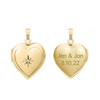 Heart Locket with Diamonds in 14K Gold with Optional Engraving (13 mm - 15 mm)