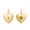 Heart Locket with Diamonds in 14K Gold with Optional Engraving (13 mm - 15 mm)