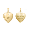 Heart Locket with Diamonds in 14K Gold with Optional Engraving (13 mm - 15 mm)