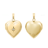 Heart Locket with Diamonds in 14K Gold with Optional Engraving (13 mm - 15 mm)