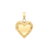 Embossed Heart Locket in 14K Gold Filled with Optional Engraving (20 x 13 mm)