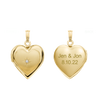 Heart Locket with Diamonds in 14K Gold with Optional Engraving (13 mm)