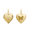 Heart Locket with Diamonds in 14K Gold with Optional Engraving (13 mm - 15 mm)