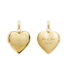 Heart Locket with Diamonds in 14K Gold with Optional Engraving (13 mm - 15 mm)