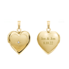 Heart Locket with Diamonds in 14K Gold with Optional Engraving (13 mm - 15 mm)