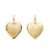 Heart Locket with Diamonds in 14K Gold with Optional Engraving (13 mm - 15 mm)