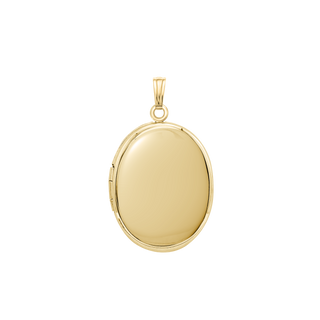 Plain Oval Locket in 14K Gold with Optional Engraving (13 x 10 mm - 21 x 16 mm)