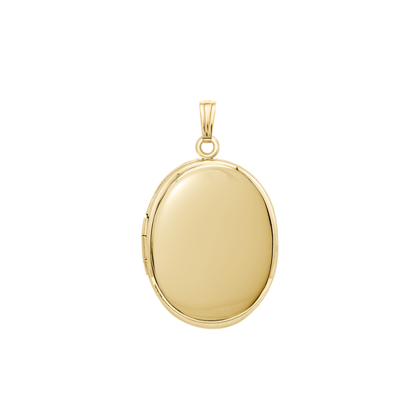 Plain Oval Locket in 14K Gold with Optional Engraving (13 x 10 mm - 21 x 16 mm)