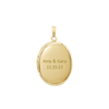 Plain Oval Locket in Sterling Silver 18K Yellow Gold Finish with Optional Engraving (23 x 14 mm - 57 x 39 mm)