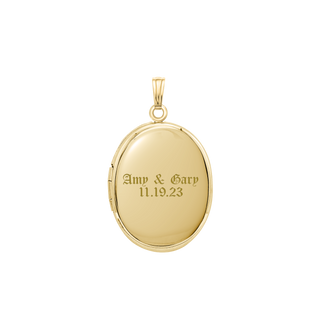 Plain Oval Locket in 14K Gold with Optional Engraving (13 x 10 mm - 21 x 16 mm)