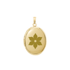 Plain Oval Locket in Sterling Silver 18K Yellow Gold Finish with Optional Engraving (23 x 14 mm - 57 x 39 mm)