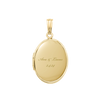 Plain Oval Locket in Sterling Silver 18K Yellow Gold Finish with Optional Engraving (23 x 14 mm - 57 x 39 mm)