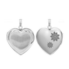 Hand Engraved Design Heart Locket in Sterling Silver with Optional Engraving (31 x 22 mm)