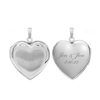 Hand Engraved Design Heart Locket in Sterling Silver with Optional Engraving (31 x 22 mm)