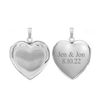 Hand Engraved Design Heart Locket in Sterling Silver with Optional Engraving (31 x 22 mm)