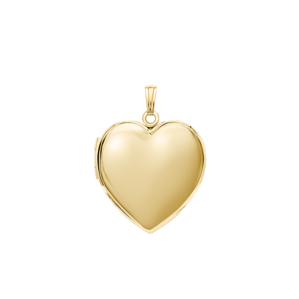 Plain Heart Locket in 14K Gold with Optional Engraving (13 mm - 19 mm)