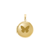 Plain Round Locket in 14K Gold with Optional Engraving (13 mm - 19 mm)