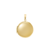 Plain Round Locket in 14K Gold with Optional Engraving (13 mm - 19 mm)