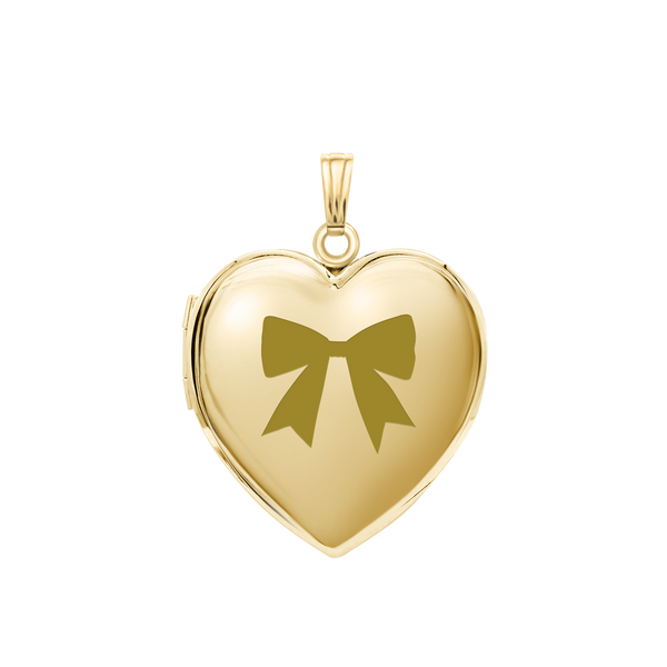 Plain Heart Locket in 14K Gold with Optional Engraving (13 mm - 19 mm)