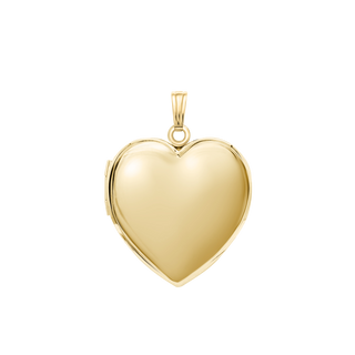 Plain Heart Locket in 14K Gold with Optional Engraving (13 mm - 19 mm)