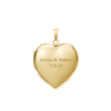 Plain Heart Locket in Sterling Silver 18K Yellow Gold Finish with Optional Engraving (22 x 15 mm - 34 x 26 mm)