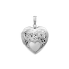 Hand Engraved Design Heart Locket in Sterling Silver with Optional Engraving (31 x 22 mm)