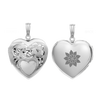 Hand Engraved Design Heart Locket in Sterling Silver with Optional Engraving (31 x 22 mm)